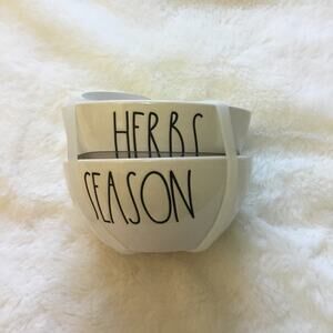 Rae Dunn White "HERBS" and "SEASON" Mini Bowl Set